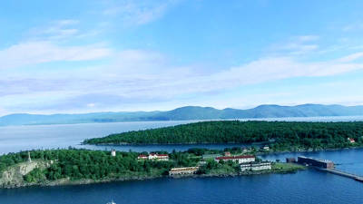 Vue aérienne de Grosse-Île