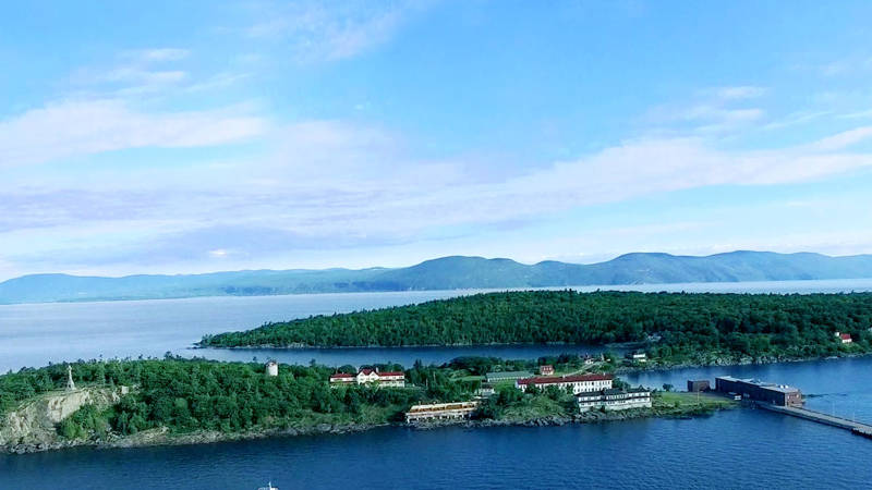 Vue aérienne de Grosse-Île