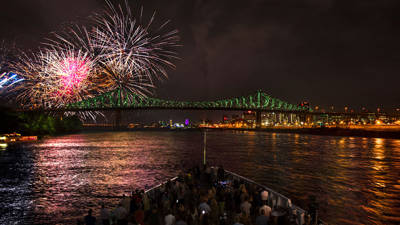 Fireworks cruise in Montreal