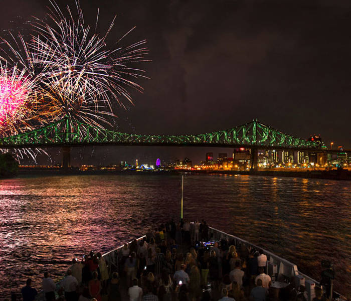 Fireworks cruise in Montreal