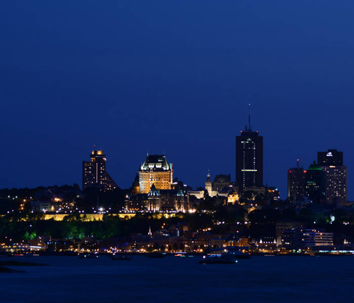 Quebec illuminated at night